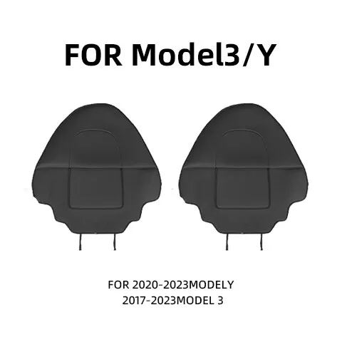 Autostoelbeschermer voor Tesla Model Y Model 3-zits rugleuning Beschermende kinder anti-kickmatten Zwart lederen interieuraccessoires