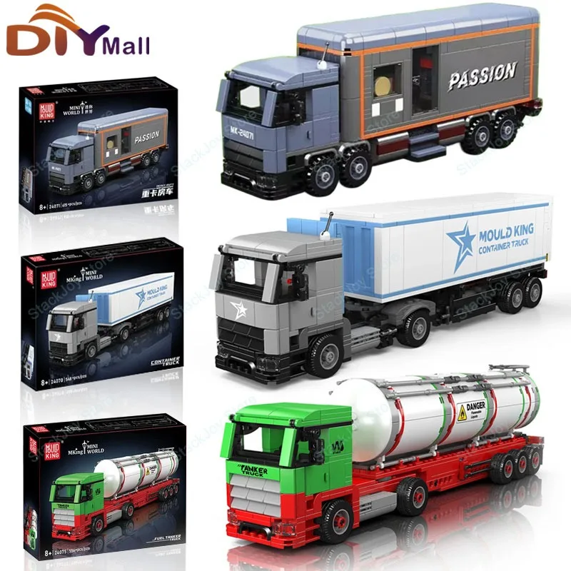 

Mould King Heavy Truck Building Blocks Container Car Tanker RV Technical Vehicle Model Toy Summer Holiday Gift for Kids Adult