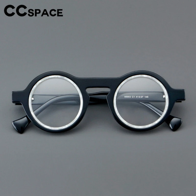 High Quality Acetate Glasses Frame Comfortable Spring Hinge Retro Optical Clear Glasses Customizable Prescription 300968