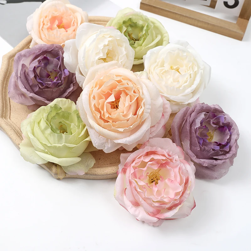 Artificial Flowers Heads Home Decor High Quality Marriage Wedding Decoration Fake Flowers DIY Craft Wreath Gift Accessories