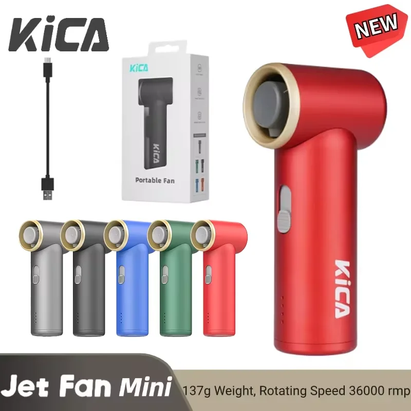 KICA Portable Mini Fan Pocket Air Blower Electric Turbo Fan Compresse Air Duster Rechargeable Metal Body Coolness BBQ Cleaner