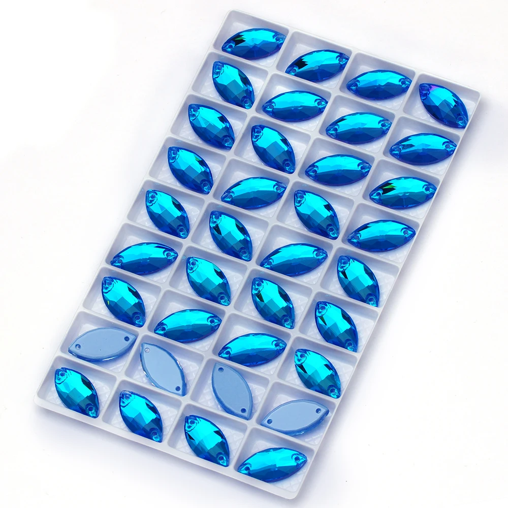 PUBRILEX Neon Flachboden-Strasssteine zum Aufnähen, Glas-Navette, DIY-Näh- und Bastelzubehör, Kristalle für Handarbeiten und Kleidungsdekoration – Detail 4