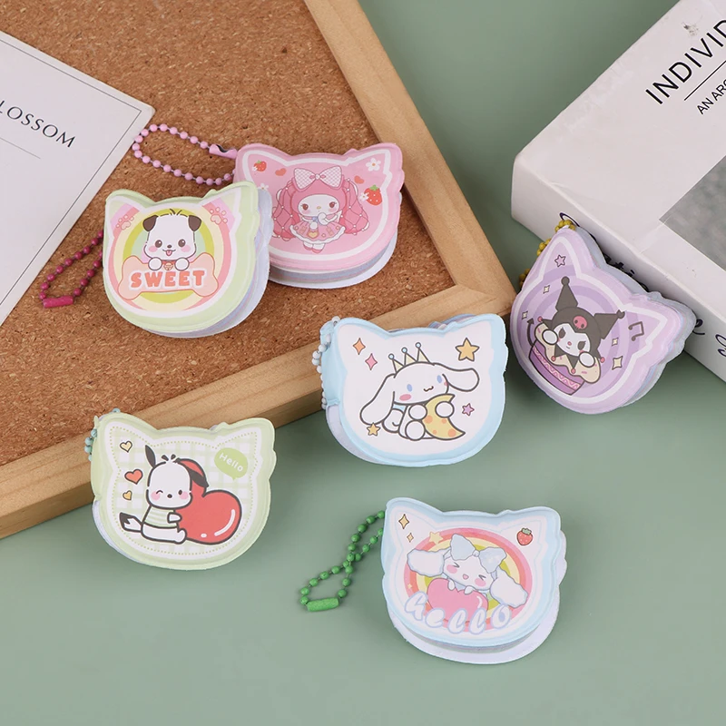 Sanrio Cute Mini Notebook Kuromi Melody Cinnamoroll Notebook New Decompression Pu Pendant Small Gift