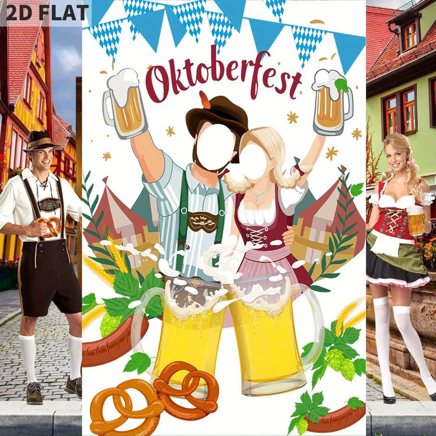 

Oktoberfest Decorations Oktoberfest Photo Prop Bavarian Backdrop Couple Photo Door Banner Props Supplies Party Decor Accessories