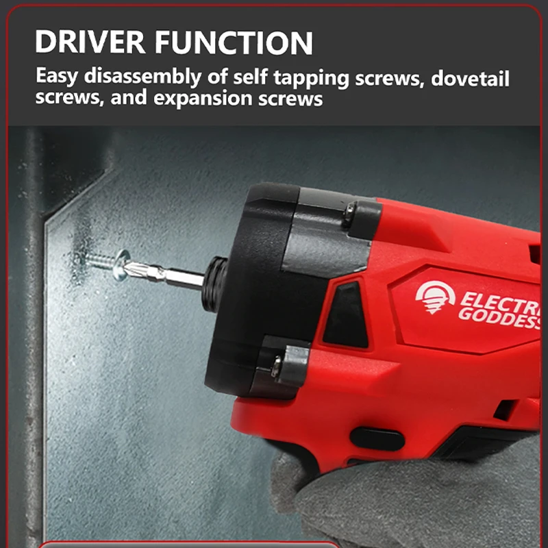 Imagem -04 - Cordless Bateria de Lítio Recarregável Elétrica Deusa Brushless Impact Driver 500nm 20v Motor Chave Chave de Fenda Pow