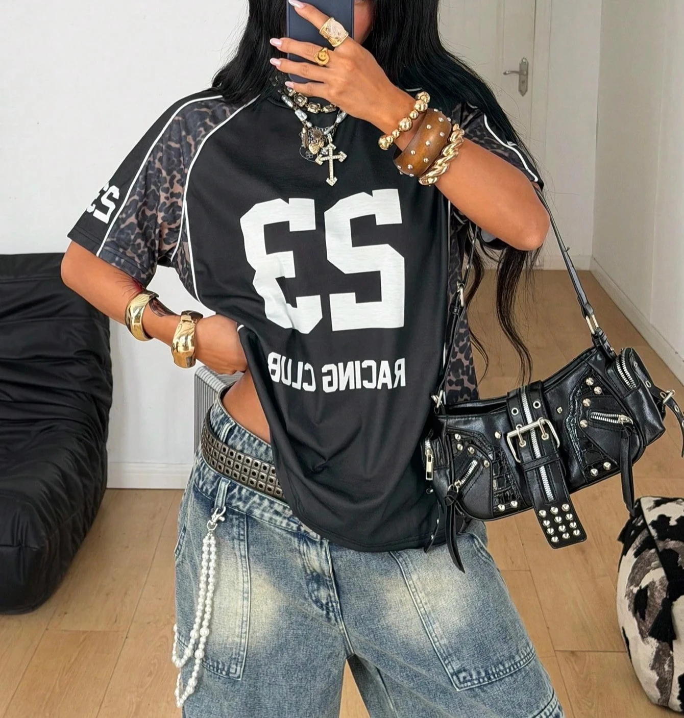 Summer Women Streetwear Y2k Chic Casual Sportswear Leopard Pattern 3D Print Round Neck Short Sleeve T-Shirt Club City Break Tops