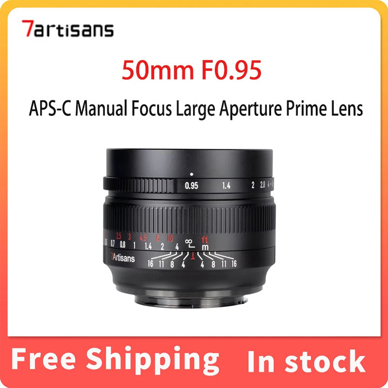 7artisans 50 мм F0.95 с большой диафрагмой APS-C и ручной опорной линзой для Lumix G85 Olympus и Panasonic M4/3 E-PL1/E-PL2 E-M10 GH1/GH2