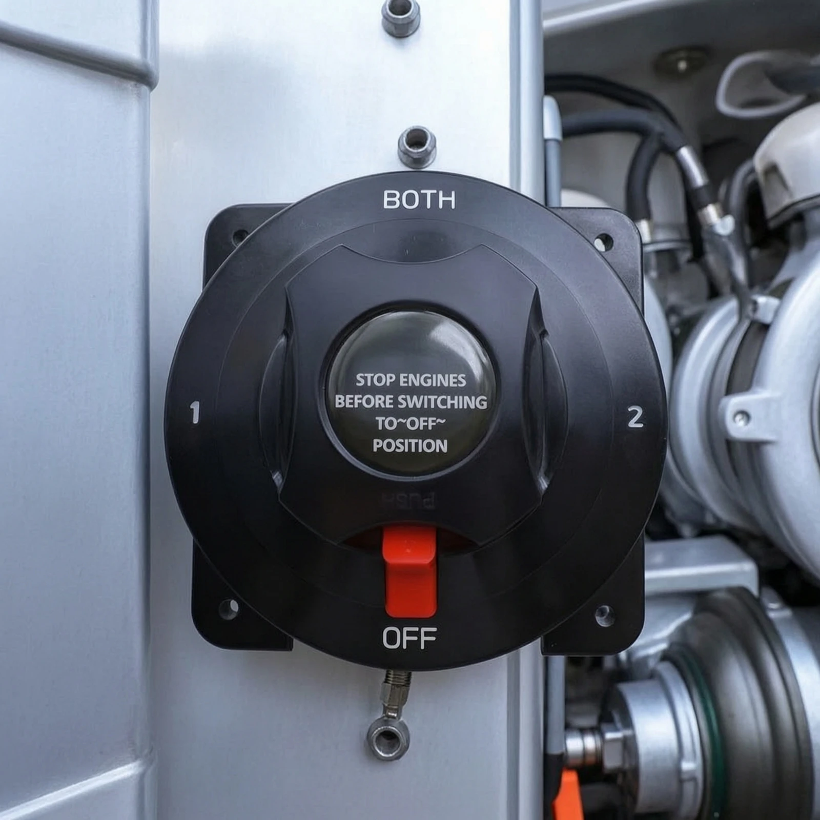 Battery Selector Switch Heavy-Duty Battery Disconnect Switch Flame-Retardant Compact for RV Owners, Yacht, Recreational Vehicle