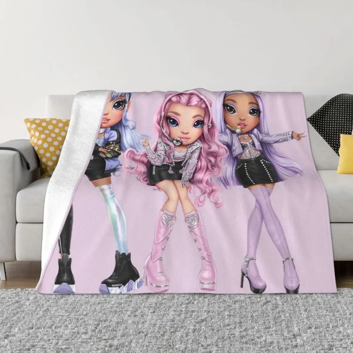 Rainbow High Seoul Select Royal Three Throw Blanket Hair Beautifuls Fluffy Shaggy bed plaid Sofa Throw Blankets