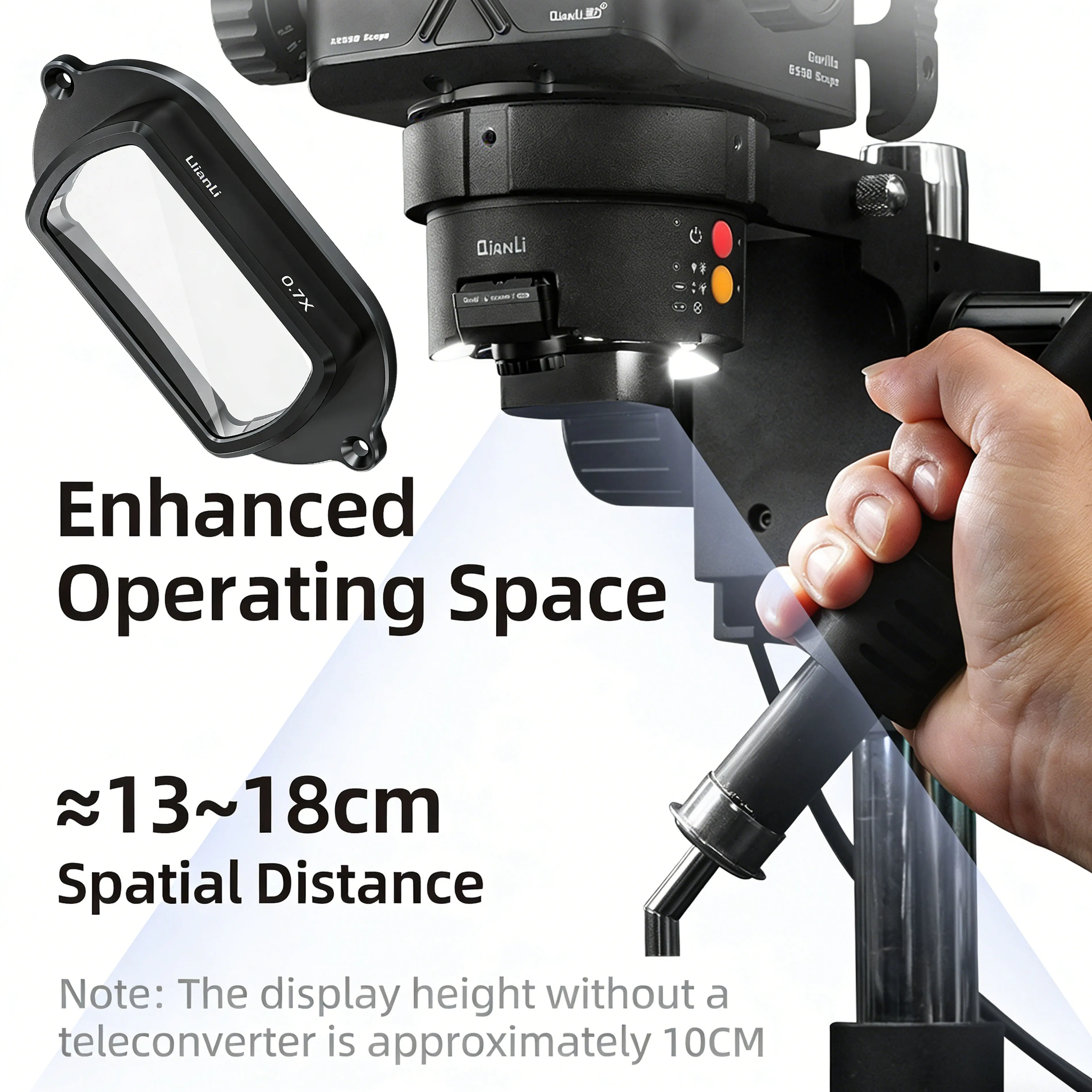 

QIANLI 6558 Microscope Dual Magnification Teleconverter Lens (0.5x/0.7x) for YCS Light to Increase Your Working Distance