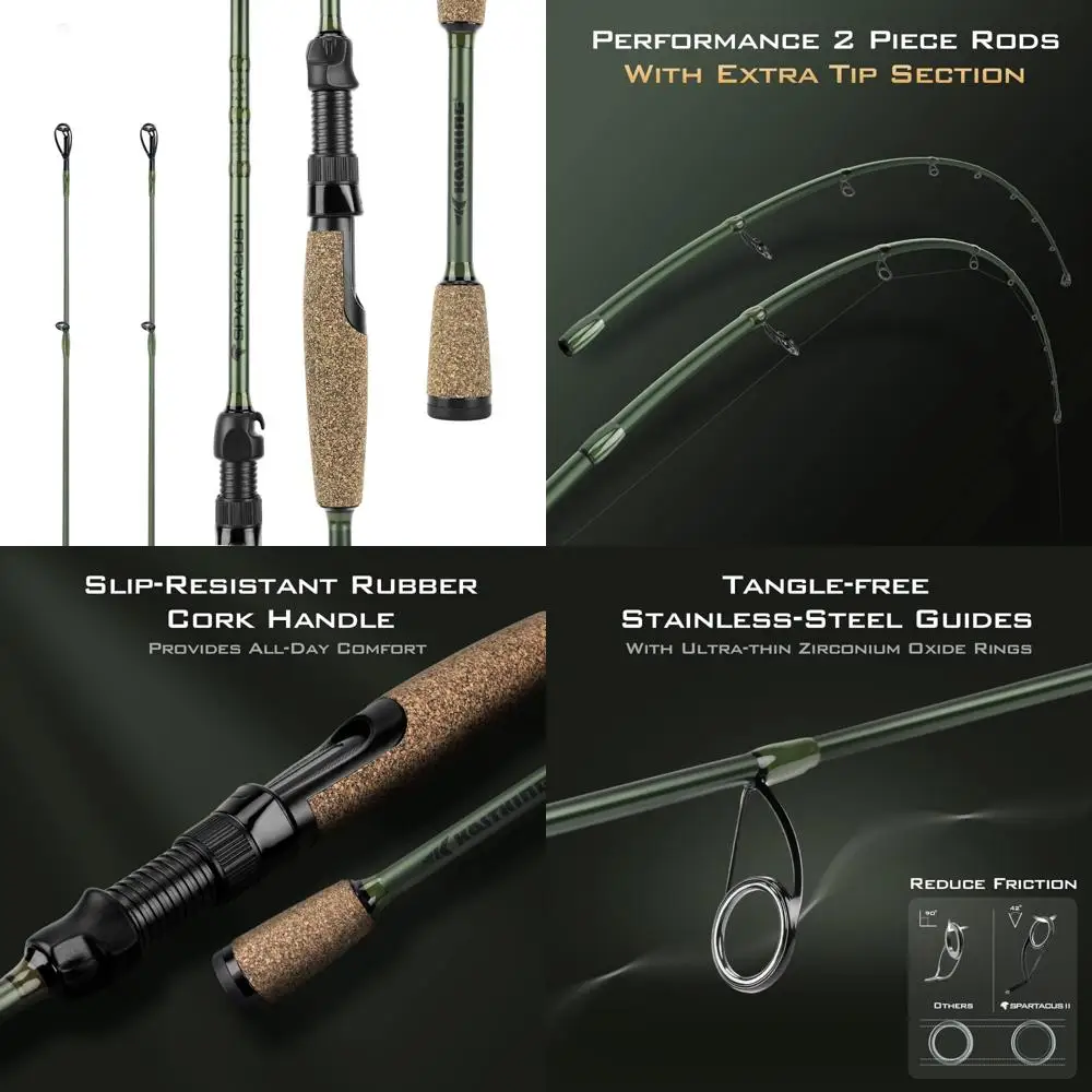 

Удочки KastKing Spartacus II — графитовые заготовки IM6, удочки для литья и спиннинга, удочки из 2 частей с дополнительной сетью наконечника, мощность PTS