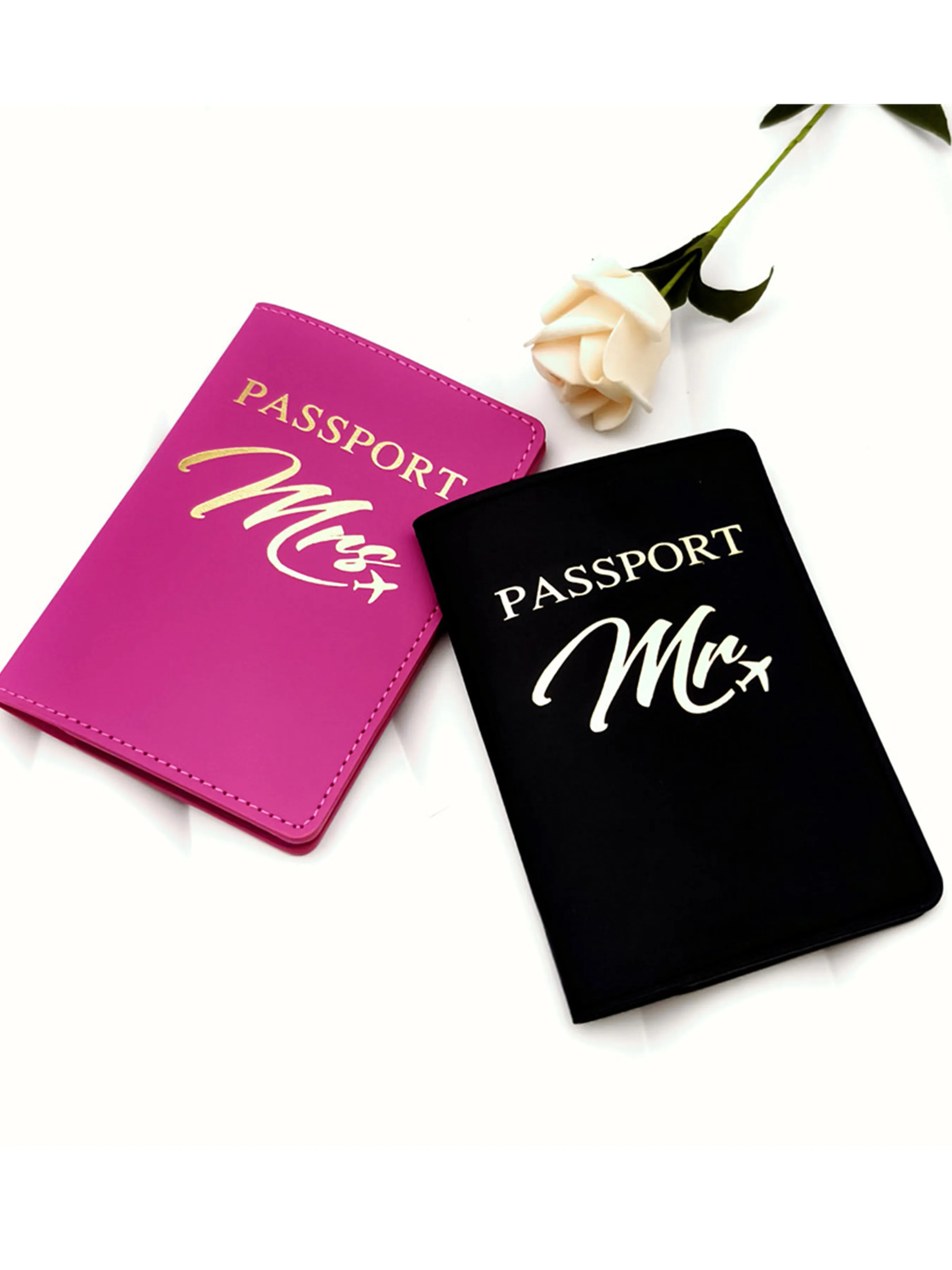 2PCS ein Set Mr/Mrs Liebhaber Paare PU Leder Passport Abdeckung Fall Halter Reise Zubehör Brieftasche für Frauen für Männer – Detail 7