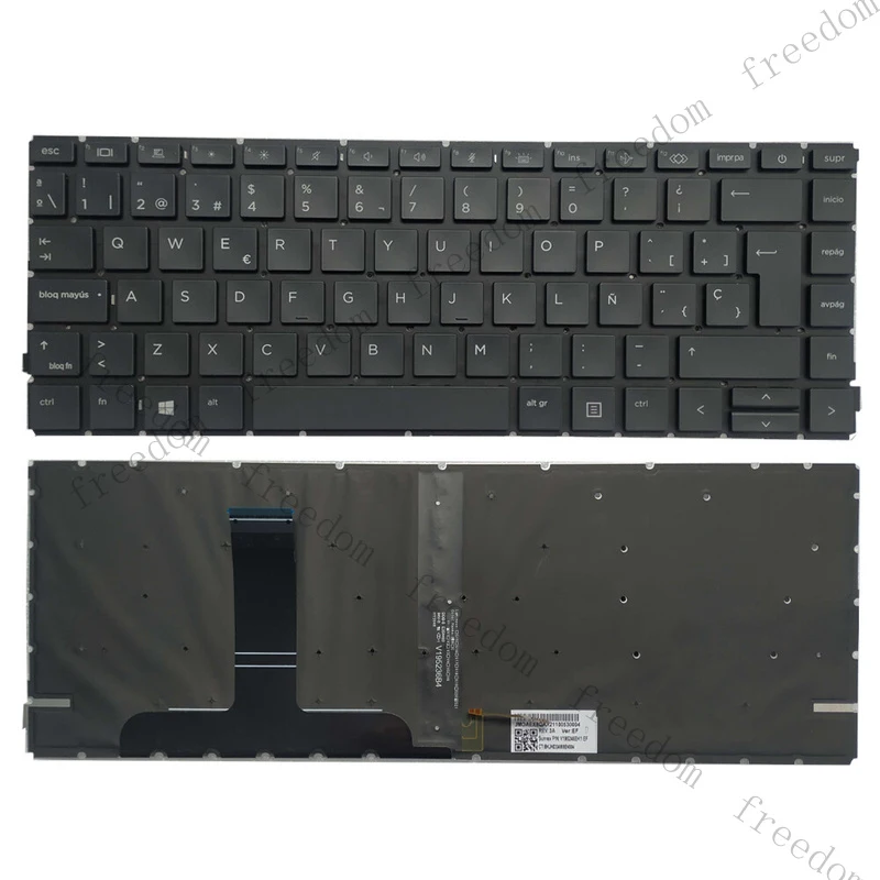 Teclado español latino nuevo de la marca HJY para HP ProBook 445 440 G8 440 G9 440 G10 negro