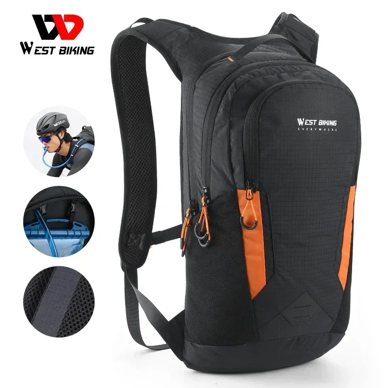 WEST BIKING Cycling Hydration Backpack Outdoor Sports Hiking Breathable Reflective Backpack MTB Road Bike Water Bag For Travel