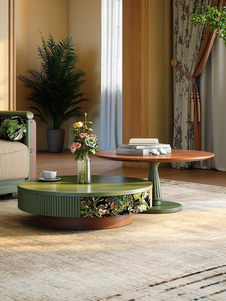 

Customizable French retro coffee table solid wood