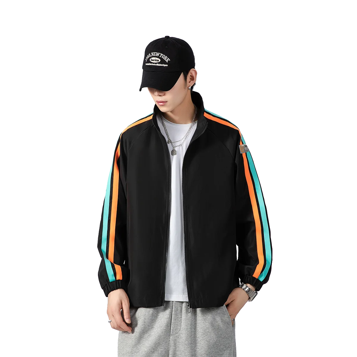 

Men's Stand Collar Loose Jacket Spring and Autumn New Windproof and Waterproof Casual Jacket
