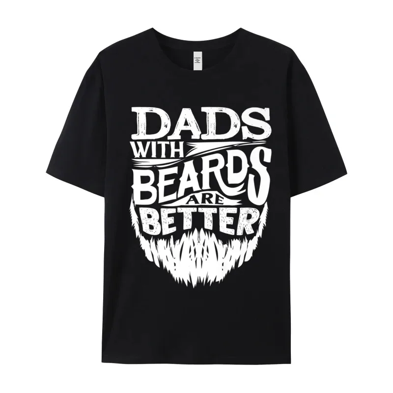 T-shirt manches courtes col rond homme, humoristique, famille, papas avec barbe sont meilleurs, tout coton, cadeau