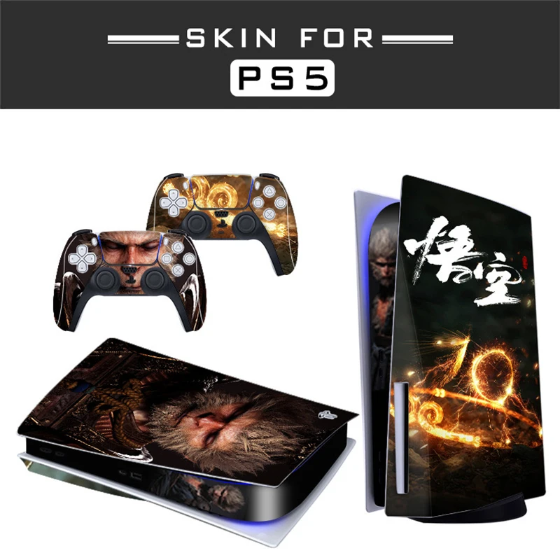 

Black Wukong PS5 Disc Edition Skin Sticker for PlayStation 5 Console and Controllers PS5 Skin Sticker Decal Cover