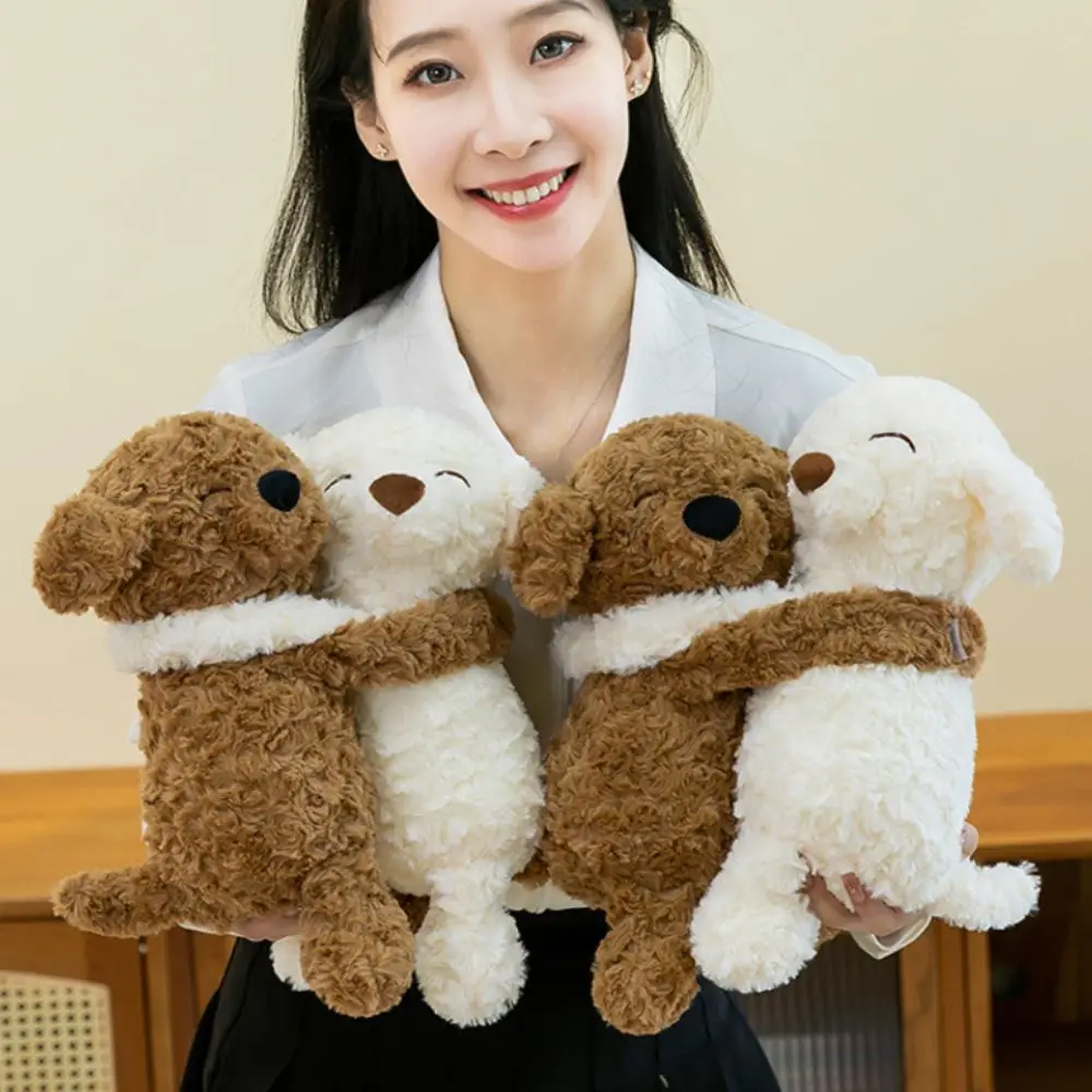 

Cartoon Stuffed Animal Simulation Dog Plush Toy Smile Brown&White Animal Puppy Dolls Soft 32cm Hug Dog Plush Dolls Kids Toy