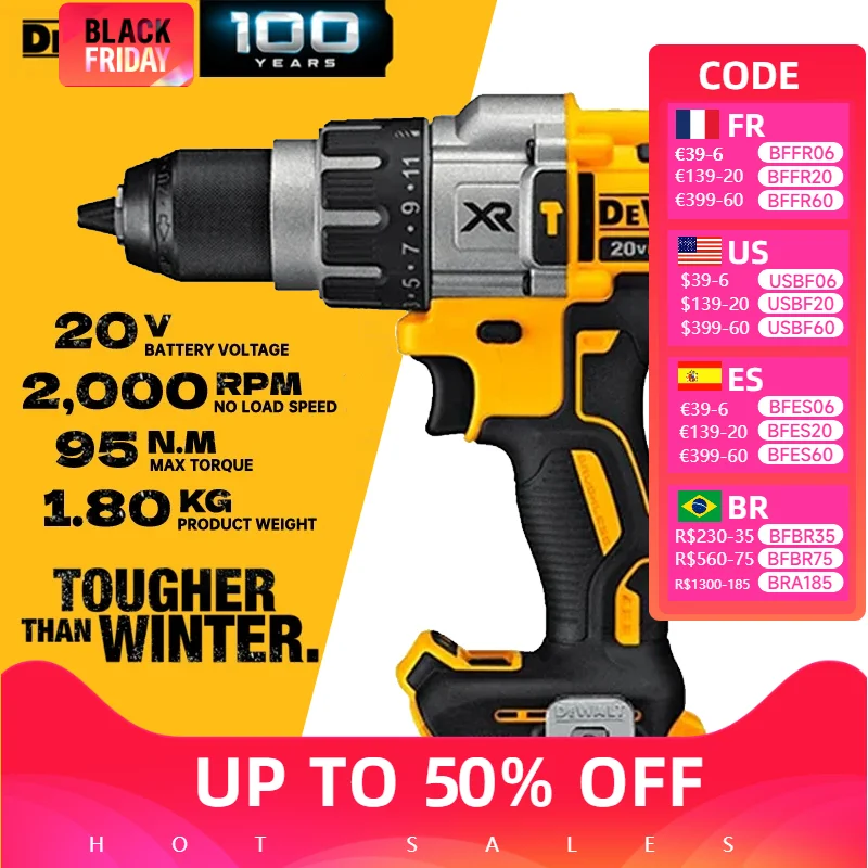 DEWALT DCD996 Cordless Hammer Drill Bare Tool 20V Flexvolt Impact Electrical Drill Brushless Motor Dewalt Power Tool DCD996B