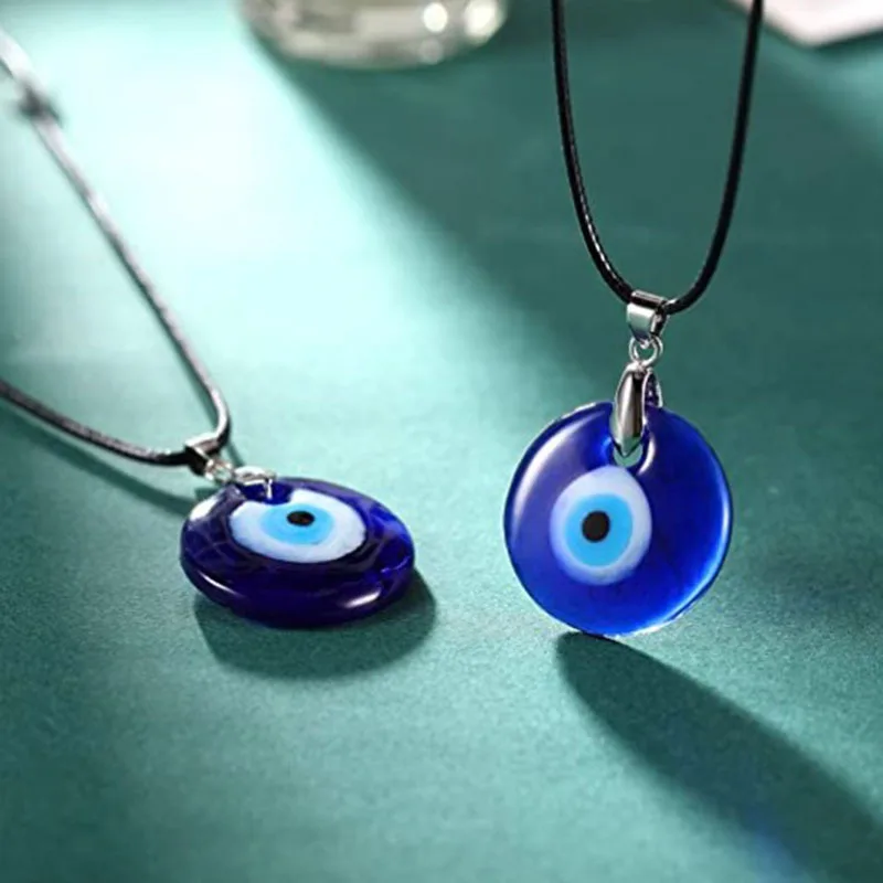 20pc 20/25/30/35mm Round Waterdrop Coloured Glaze Blue Evil Eye Charms Fashion Lucky Turkish Pendant for Necklace Jewelry Making