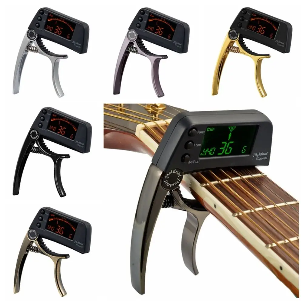 

2 in 1 Guitar Capo Tuner Professional LCD Screen Clip-on Electric Guitar Capo Tuner Durable Portable Clip-On Tuner with Capo