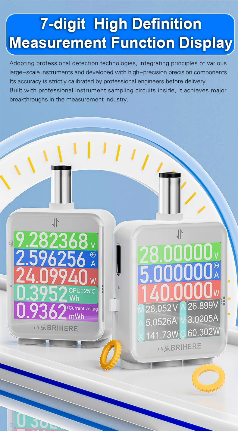 B50 DC5.5 Hochpräzisions-Tester Digitales Display Voltmeter Amperemeter Wattmeter DC Strom-Spannungs-Leistungsmonitor Industrieller Tester – Detail 5