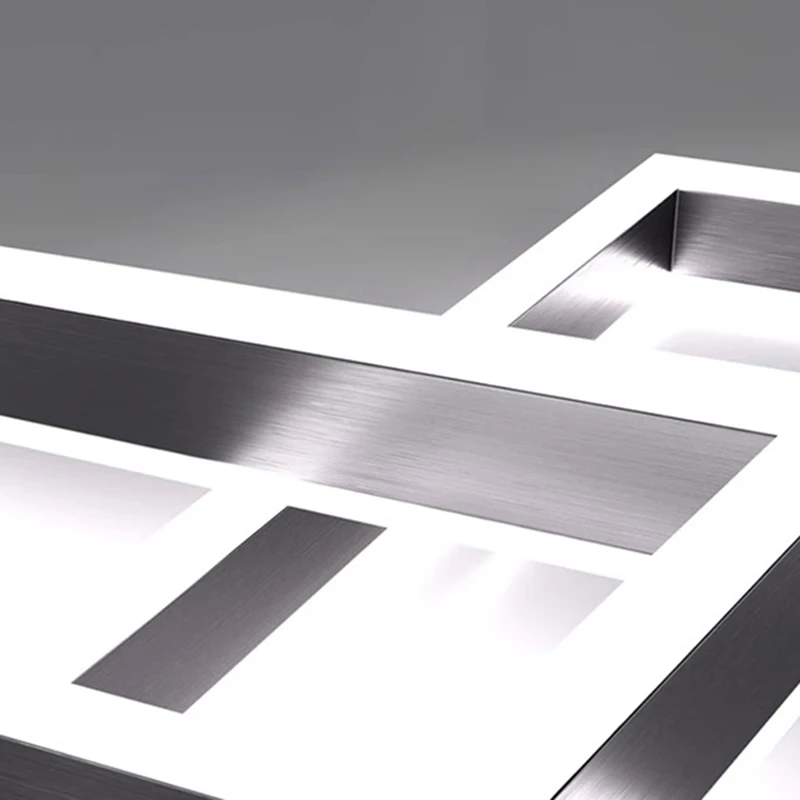 ความคิดสร้างสรรค์ทางศิลปะของอเมริกันสีดำสแควร์อะคริลิค LED โคมไฟระย้าเพดานสำหรับห้องนั่งเล่นภายในบ้านแสงหรี่แสงได้