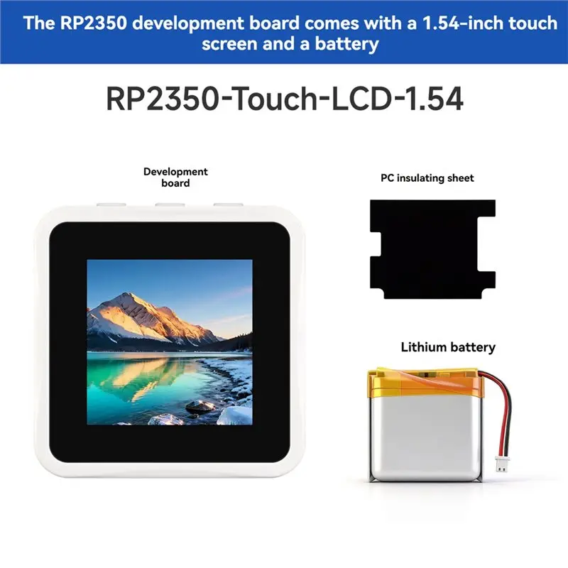 ABZW RP2350 Development Board 1.54Inch Touchscreen 240X240 Pixels 65K Color Type-C 2.4Ghz Wi-Fi Supports Voice Interaction