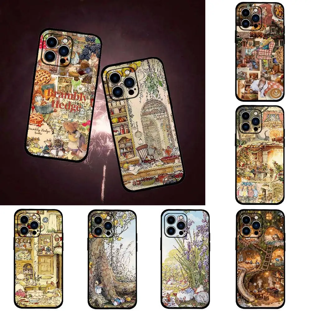 Die komplette Brambly Hedge Handyhülle für iPhone 17, 16, 15, 14, 13, 12, 11, PRO MAX PLUS, Mini-TPU, weich bis hautfreundliche Hülle