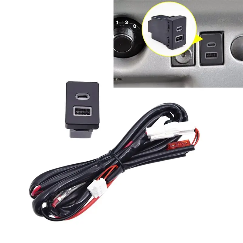 Car USB QC3.0 Type-C PD Fast Socket Power Adapter For Ford Transit Phone Charging Outlet - view 4