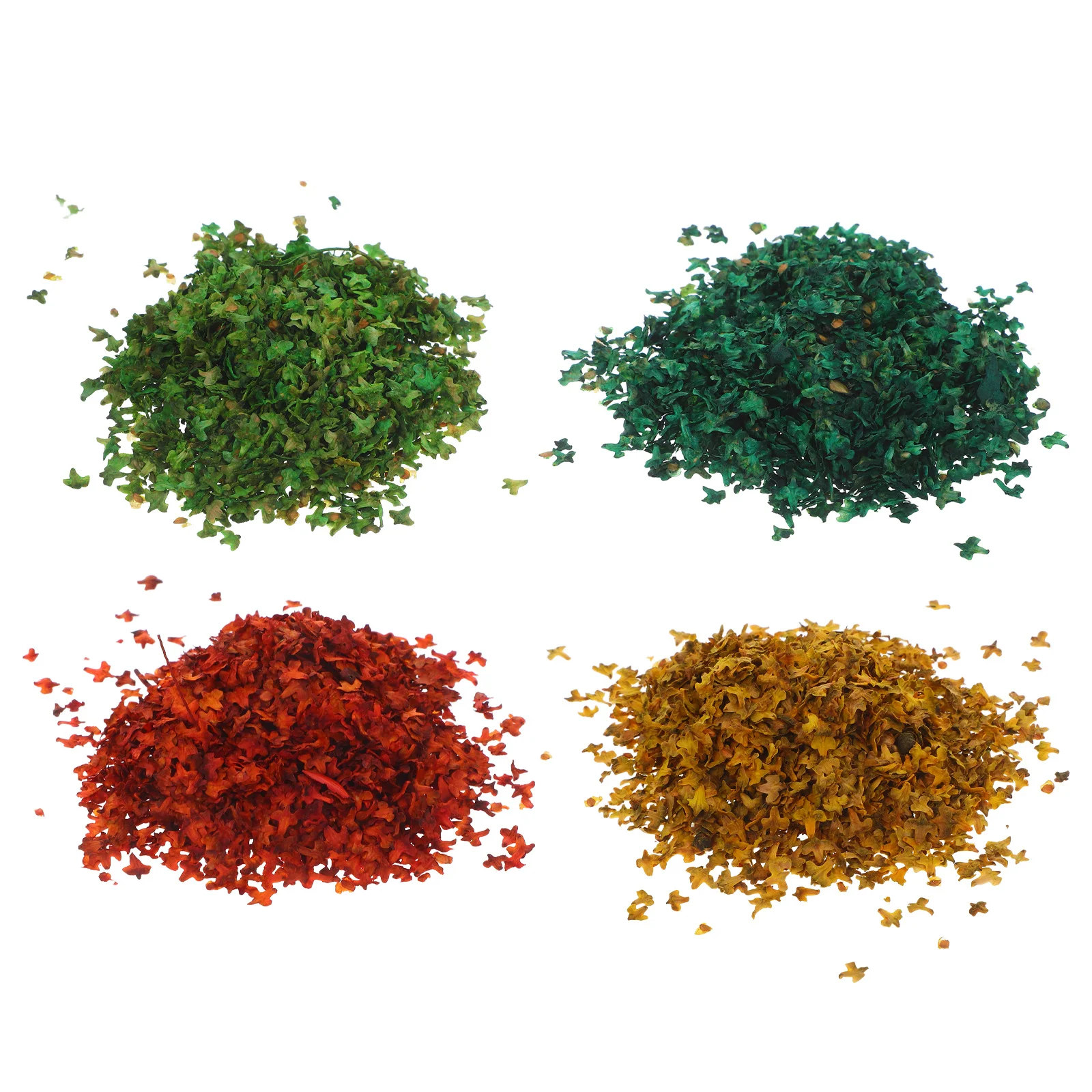 4 Bags Miniature Autumn Fall Leaves Simulation Leaves for DIY Fairy Garden Diorama Railway Scenery Railway Landscape Decoration