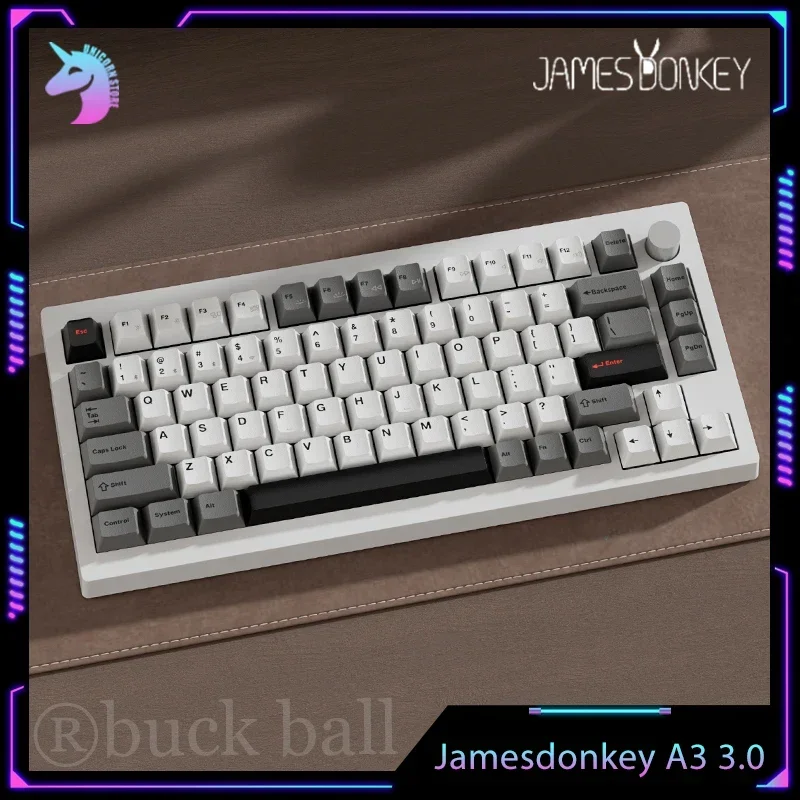 

Jamesdonkey A3 3.0 Mechanical Keyboards Bluetooth Wireless Keyboard 3mode Qmk Gasket With Knob Hot Swap Custom Gaming Keyboards