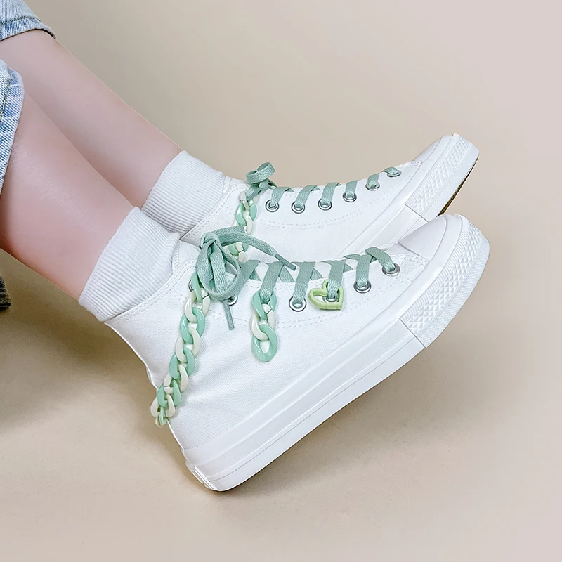 Amy and Michael Original Desingers Trendy Sneakers Kawaii Girls Students Flat High Top Canvas Shoes Women Plimsolls