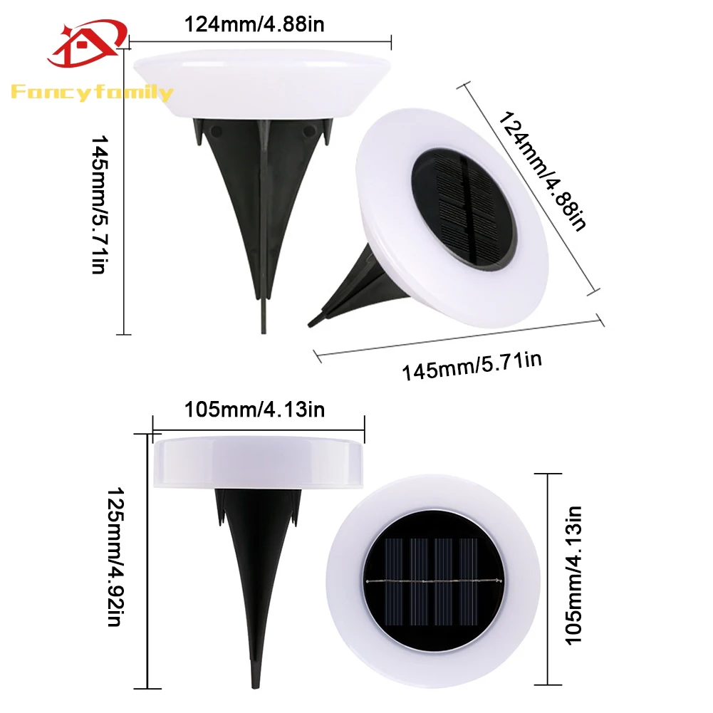 

Fancyfamily 1PC 300mah Waterproof Solar Lawn Light Underground Light Outdoor Yard Light