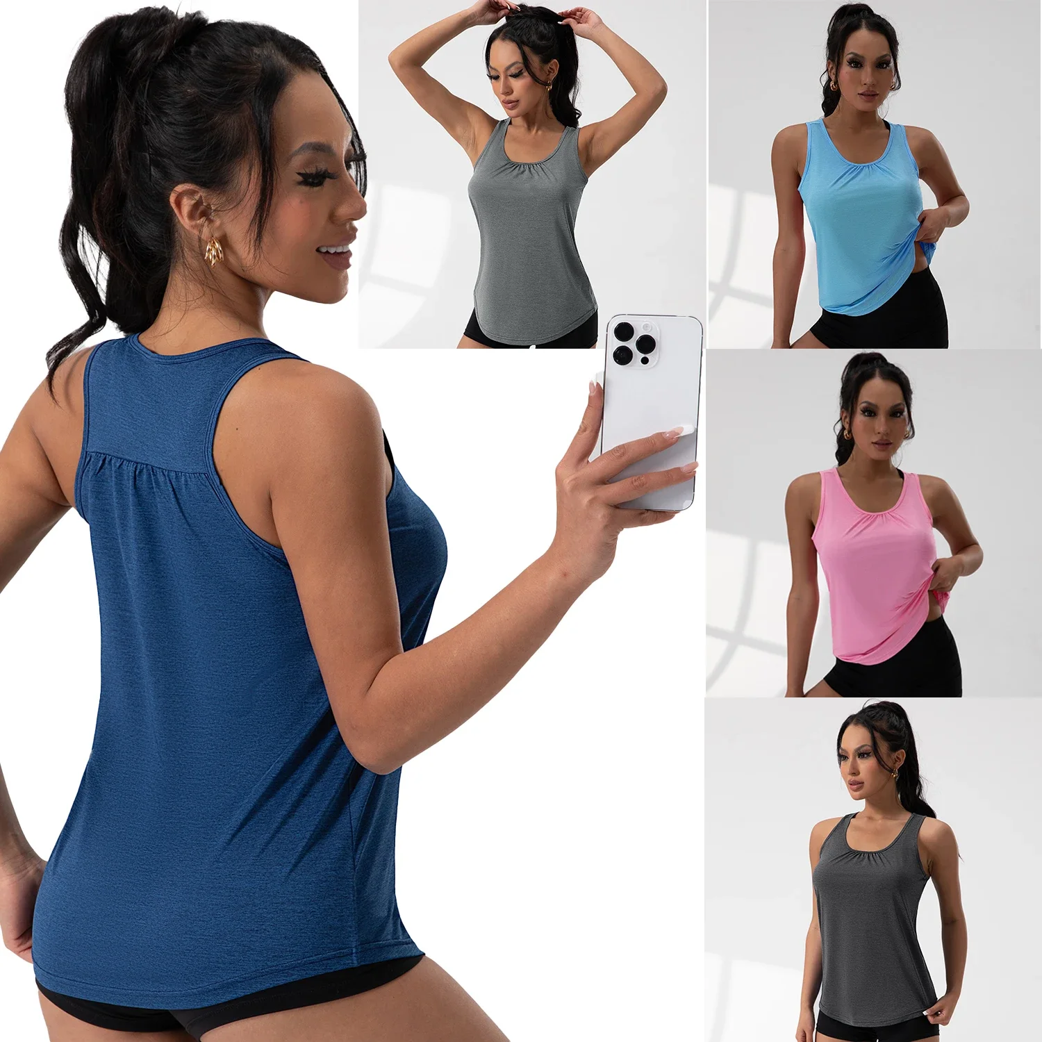 

Спортивная футболка женская летняя дышащая сексуальная красота спины одежда для фитнеса бег тренировки короткий топ без рукавов для йоги