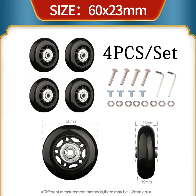 Roda Mala Universal, Estojo do trole, Resistente ao desgaste, Substituição universal da roda, Rodízio silencioso, Roda de borracha, Acessórios de reparo do pé