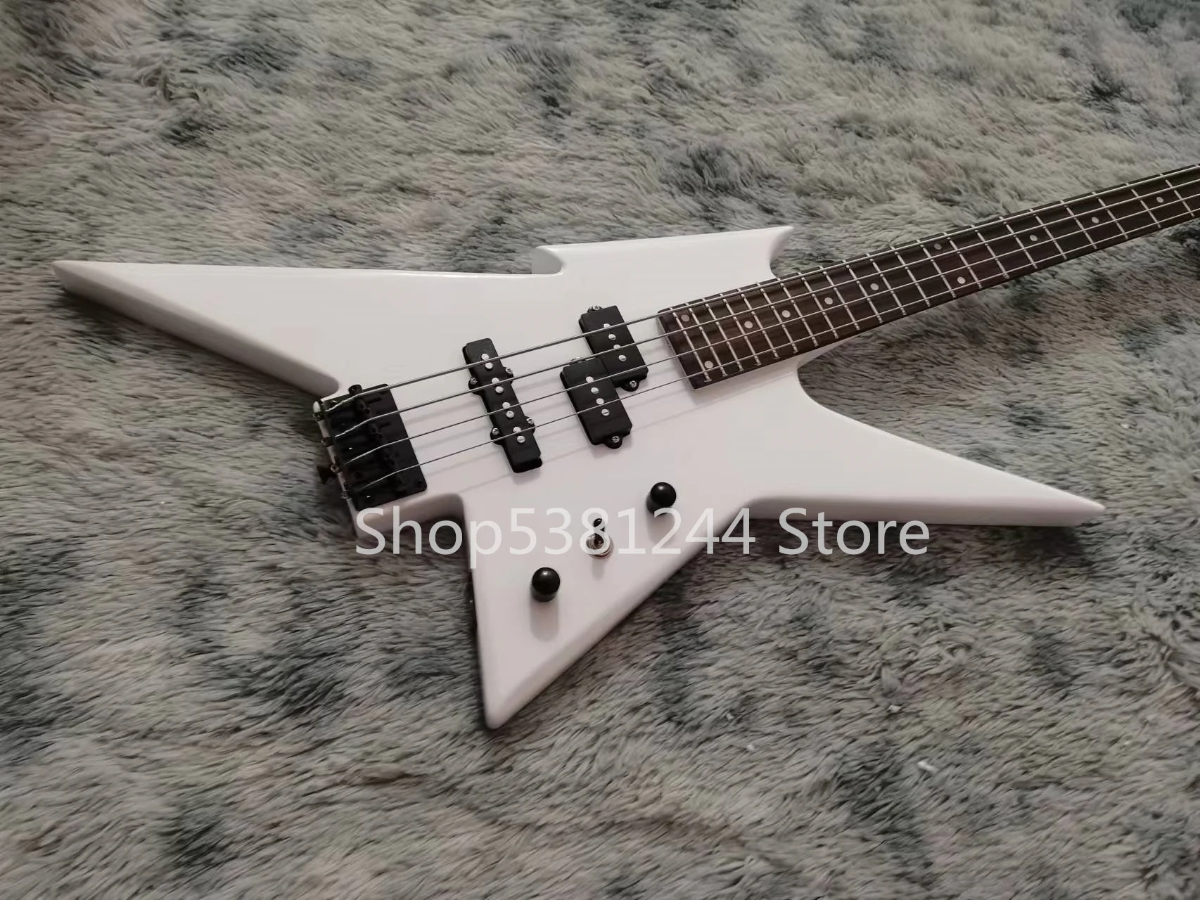 High quality 4-string electric bass, white guitar, customizable