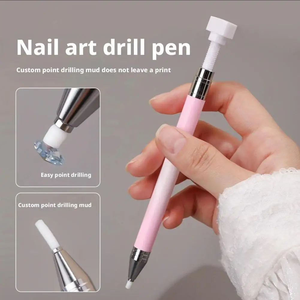 Stylo de forage rotatif pour Nail Art, Crayons rechargeables, colle rotative, stylo de forage à points pour Nail Art, accessoires d'art diamant à faire soi-même