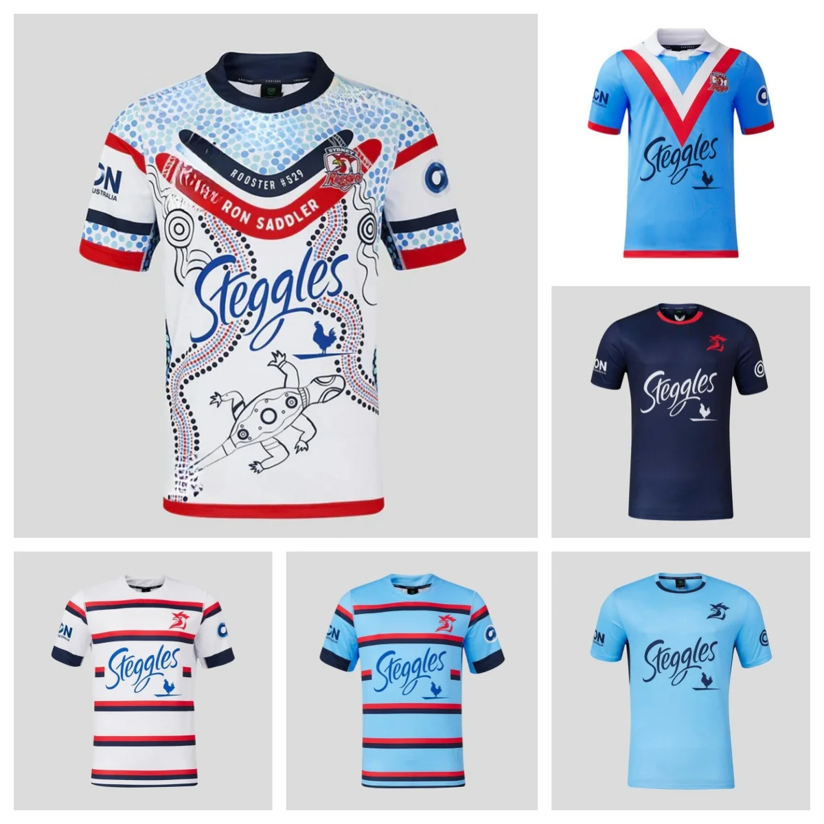 

Sydney Rooster League style rugby team away jersey for the 2018 season(Custom name and number )