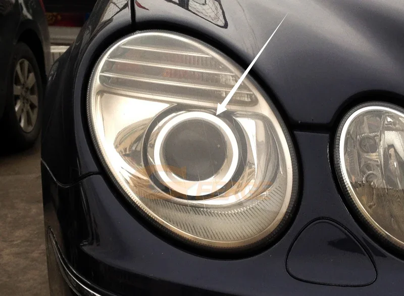 For Mercedes Benz E Class W211 2003 2004 2005 2006 2007 2008 2009 Day Light Ultra Bright LED Angel Eyes Halo Rings - Image 2