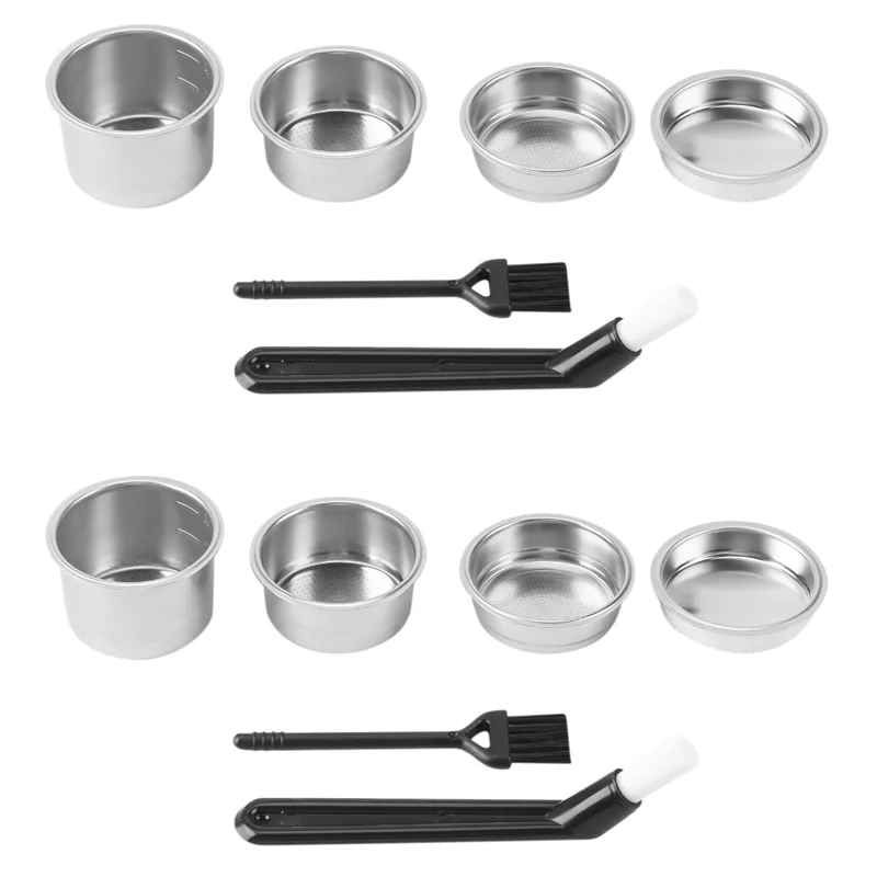 

2 Set 51Mm Filter Basket 1/2/4 Cup For Espresso Bottomless Portafilter,Compatible With Delonghi,Breville 51Mm