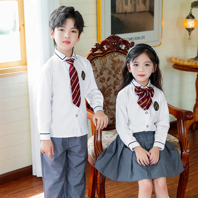 C024 Primary School Kindergarten Uniforms Graduation Clothing British College Style Boys and Girls Suit Wholesale