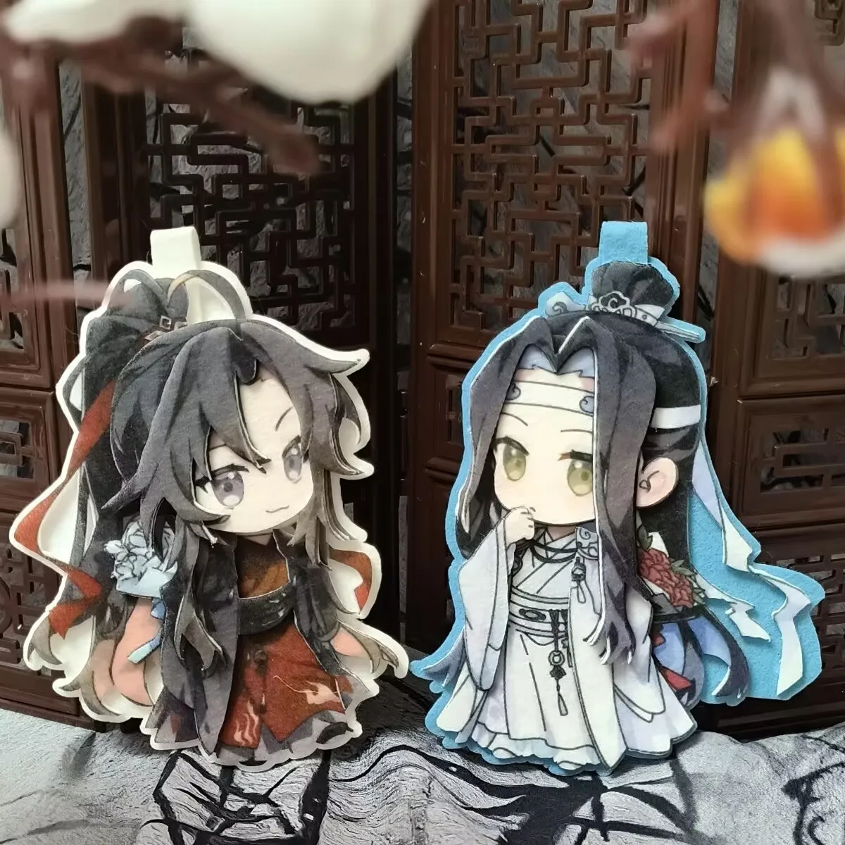 พวงกุญแจกระเป๋าเป้การ์ตูน 2 มิติ น่ารัก ลายโมดาโอ ซูชิ และ หลาน หวังจี เว่ย วูเซียน ทำจากผ้าไม่ถักทอ