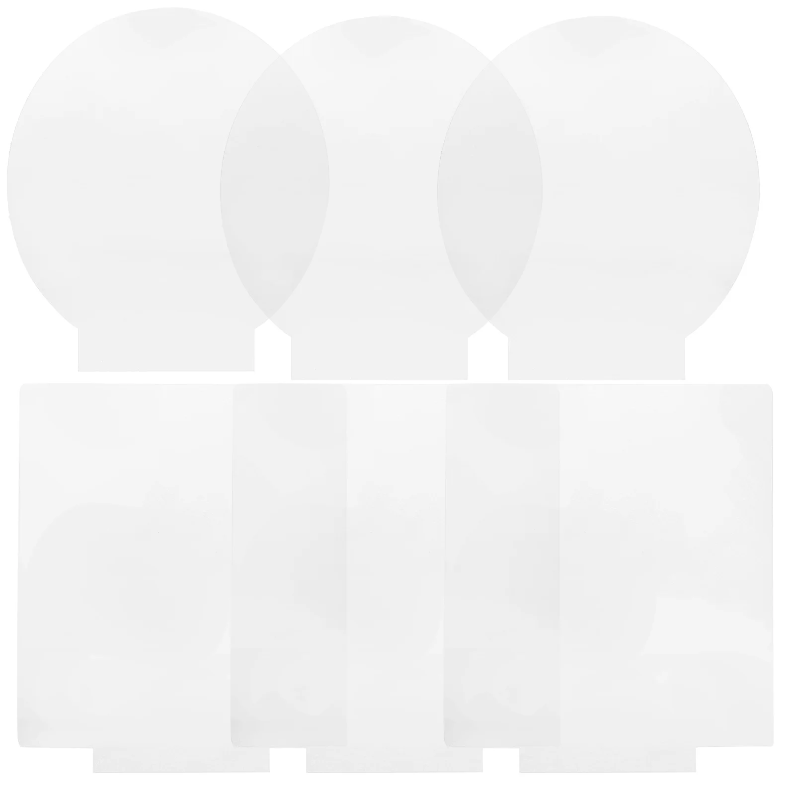 6 قطعة مربع مستدير لتقوم بها بنفسك لوحة إضاءة أكريليك قاعدة Led شفافة لتزيين المصباح حافة ناعمة متينة من الأكريليك ورقة فارغة ليلاً