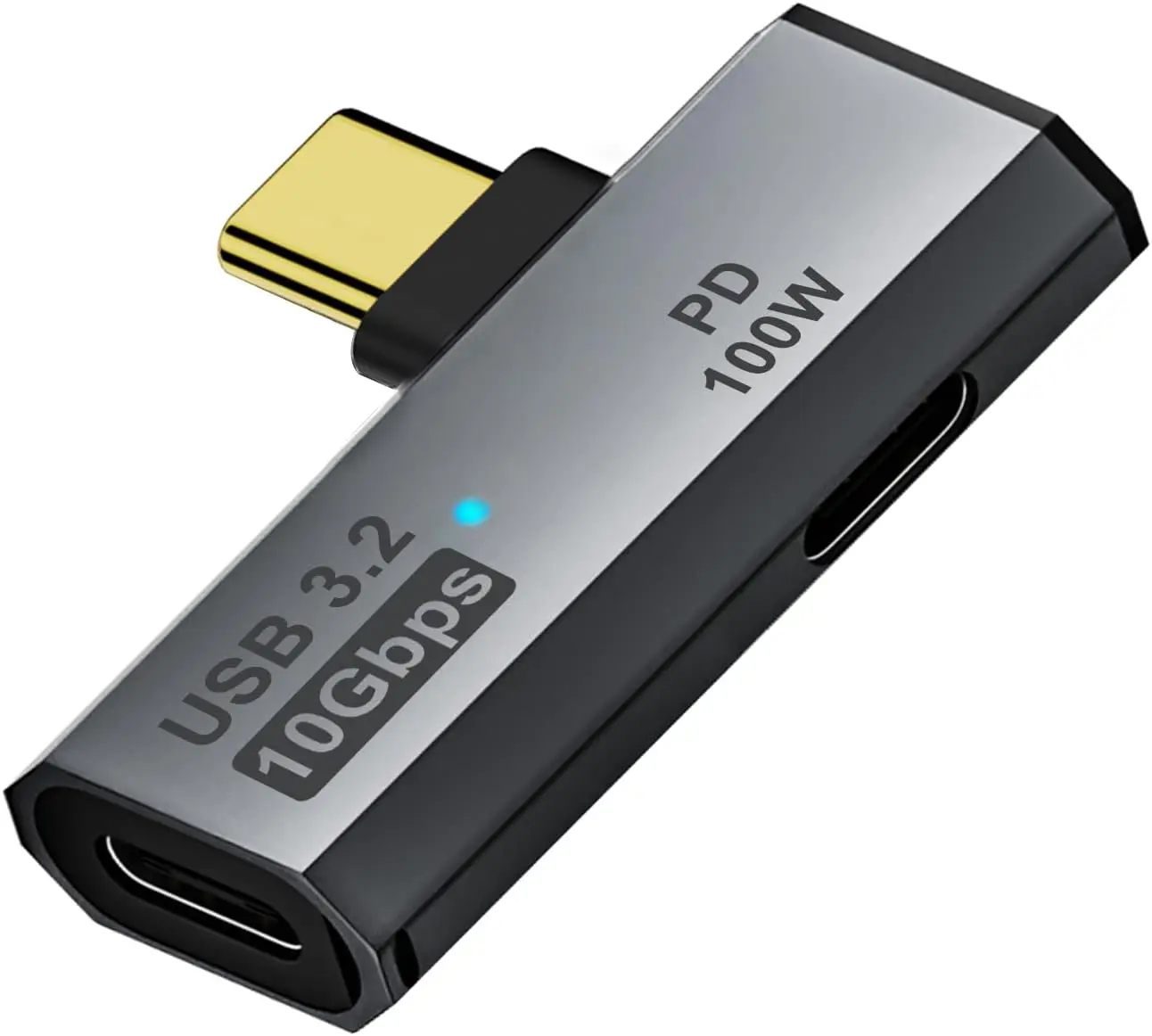 Двойной адаптер для наушников USB C с портом для зарядки 100 Вт, разветвитель USB типа C 2-в-1 для Rog Ally, Steam Deck, Quest 2, iPad