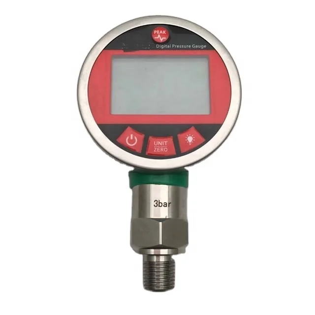 SKA-D605 Piezoresistive Pressure Sensor Core LCD Unit 2.36" Dial Thread Mount Adjustable Digital Pressure Gauge 0-3 Bar Acrylic
