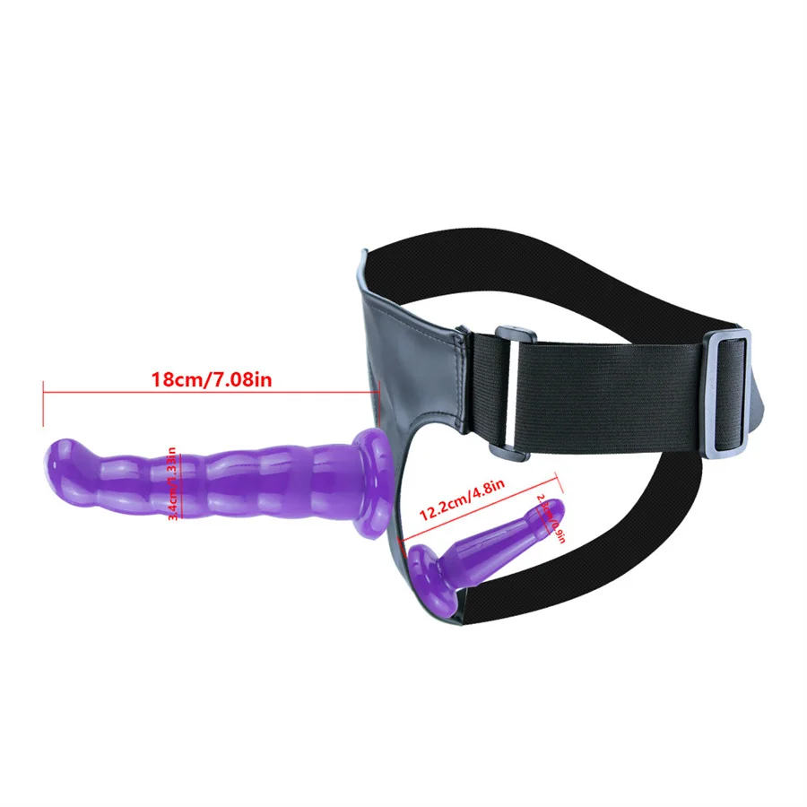 Realistic Wearable Strapon Harness Double Head Dildo Ergonomic Elastic Belt Comfortable Wearing Adult Novelty Tool for Lesbian
