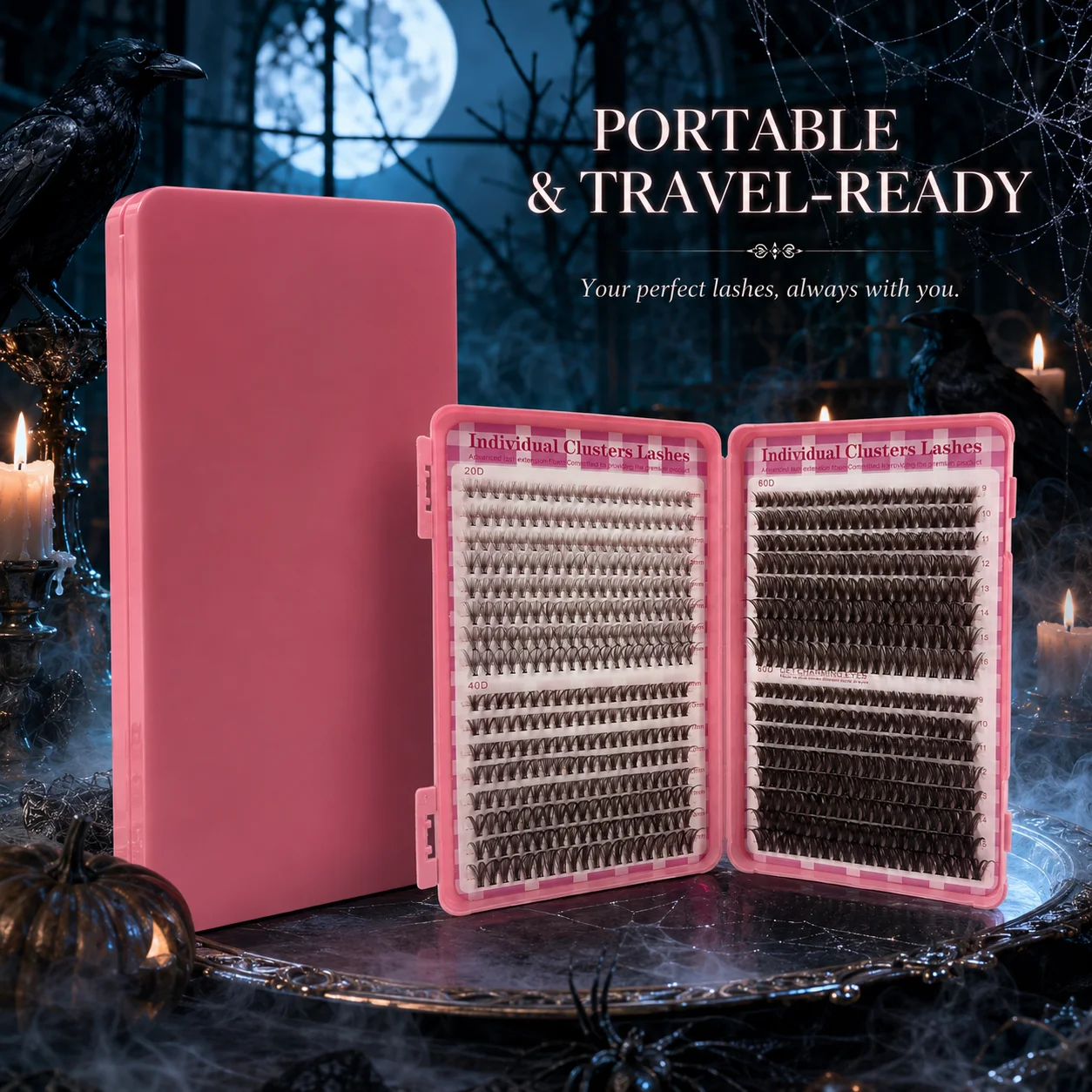 640 Cluster Segmented False Eyelashes, Light Brown Lashes, 20D+40D+60D+80D, Multi-Layered Fluffy Hair Clusters with Portable Storage Box - Soft Synthetic Hair, Lightweight and Seamless, Suitable for Daily Charm and Special Occasions