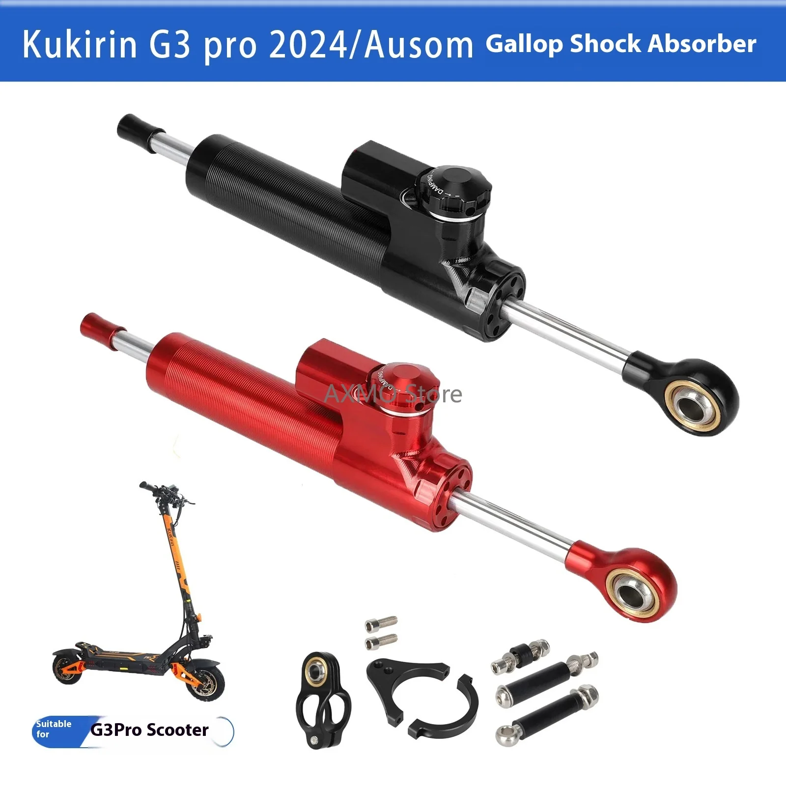 

E-Scooter Steering Damper Kit Steering Stabilizer Absorber Bracket for Kukirin G3pro 2024 Absorber Modification Accessories